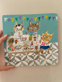 Image 4 of Original painting -Fun feline fuddle 