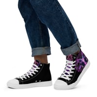 Image 5 of Goth Inspired Baphomet/Pentagram Purple Goat Men’s High Top Canvas Shoes