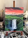 “Icelandic Waterfall” Original Oil Painting