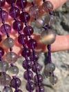 Brazilian Amethyst Mala with Purple Labradorite and Rare Rutilated Amethyst 108 Beads Japa Mala