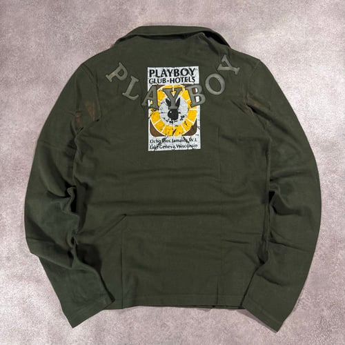 Image of 2000s Playboy Longsleeve Polo Shirt, Size Medium