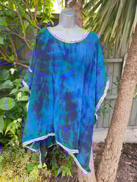 Image 8 of Poncho Woodstock Top -free size Greek blue
