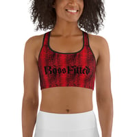 Image 1 of BOSSFITTED Red Snake Skin Sports Bra