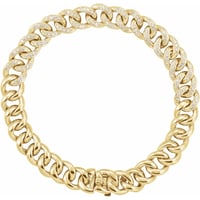 Image 1 of Half Pavé 14k Curb Bracelet