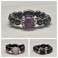 Image 1 of The Little Stone Magnetic Ring w/ Silver Caps Collection