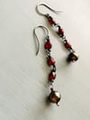 pearl and garnet earrings