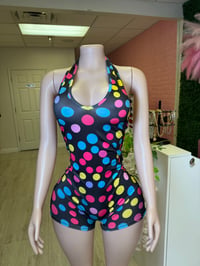 Image 1 of Polka Dot Blackless Romper