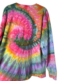 Image 8 of L Unisex Adult Soft Long Sleeve Tee in Euphoria Spiral Ice Dye