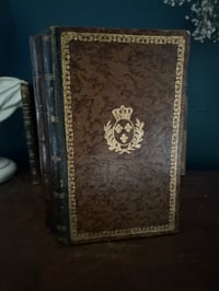Image 9 of Livre anciens à secret, rare, double reliure en cuir avec armoiries royales, XIXème siècle