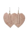 PINK FEATHER MACRAME EARRINGS