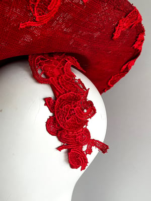 Image of Red lace saucer