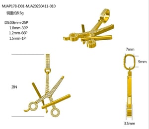 Image of RAW N UNKUT RAZOR & SHEAR PENDANT