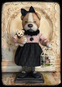 Image 1 of Lola the English Bulldog folkart doll 