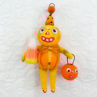 Cheery Party Pumpkin Goblin with Jack O' Lantern and Candy Corn