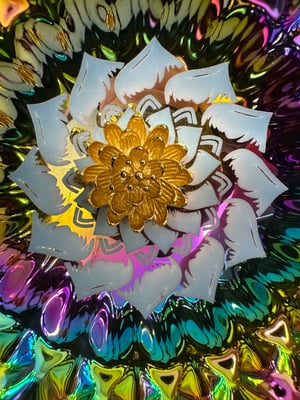 Image of  Rainbow Porcelain Teacup Bowl Golden Lotus Center - Free Shipping 