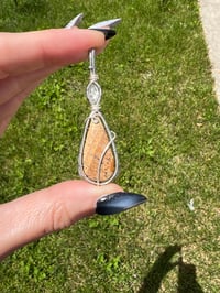 Image 2 of rainbow moonstone x picture jasper pendant