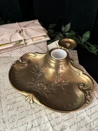 Image 2 of Encrier Art Nouveau en bronze et godet en porcelaine, début 1900