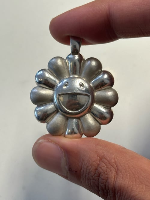 Image of Custom Sterling Silver Takashi Murakami Flower Sample  Pendant 