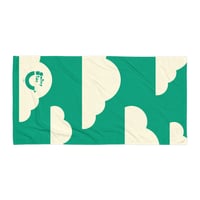 Image 4 of Beach Towel : Smiley Side Up NY Green