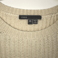 Image 5 of VINCE beige and navy cable knit crew neck long sleeve sweatshirt