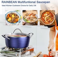 Image 5 of Casserole Dish, Induction Saucepan With Lid, 24cm 2.2L Stock Pots Non Stick 