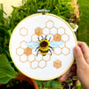 Fuzzy Bumblebee Embroidery Hoop Art