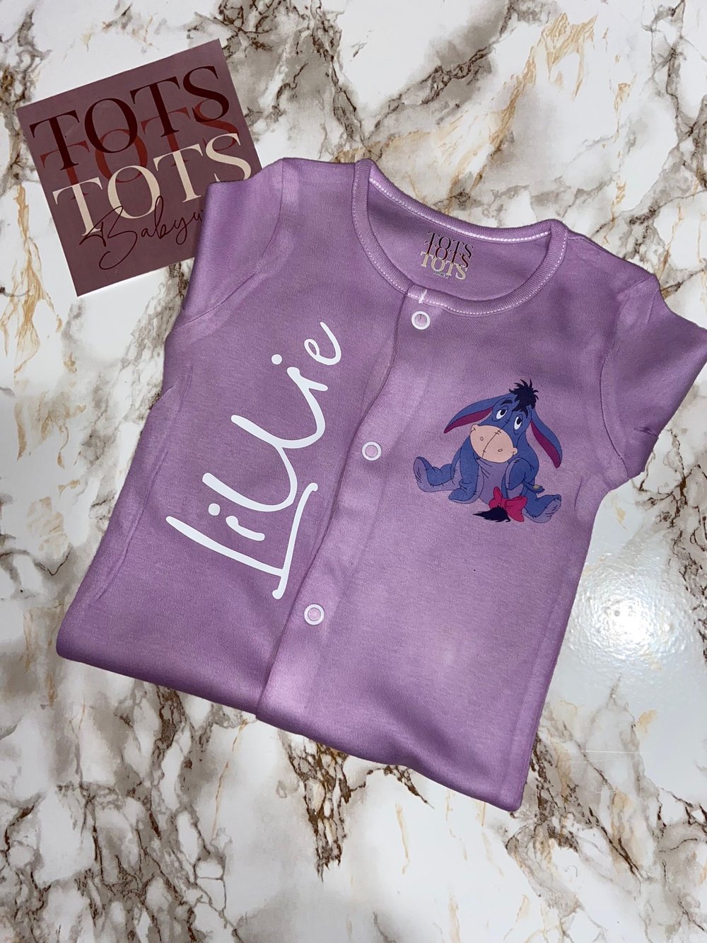 Hand Dyed Eeyore Sleepsuit