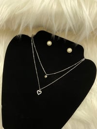 Image 1 of Double hearts 925 SS necklace 