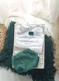 Image 4 of Newborn Photo Prop Set | with Mini Rug | newborn set for Photoshoot | emerald | white | Christmas