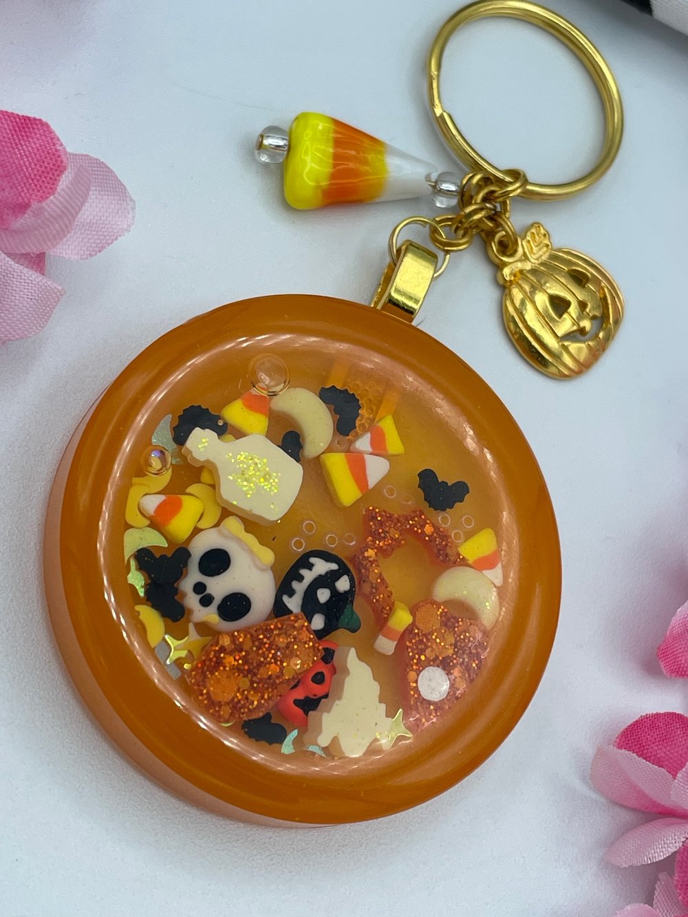 Image of Keychain - Orange and Yellow Halloween 