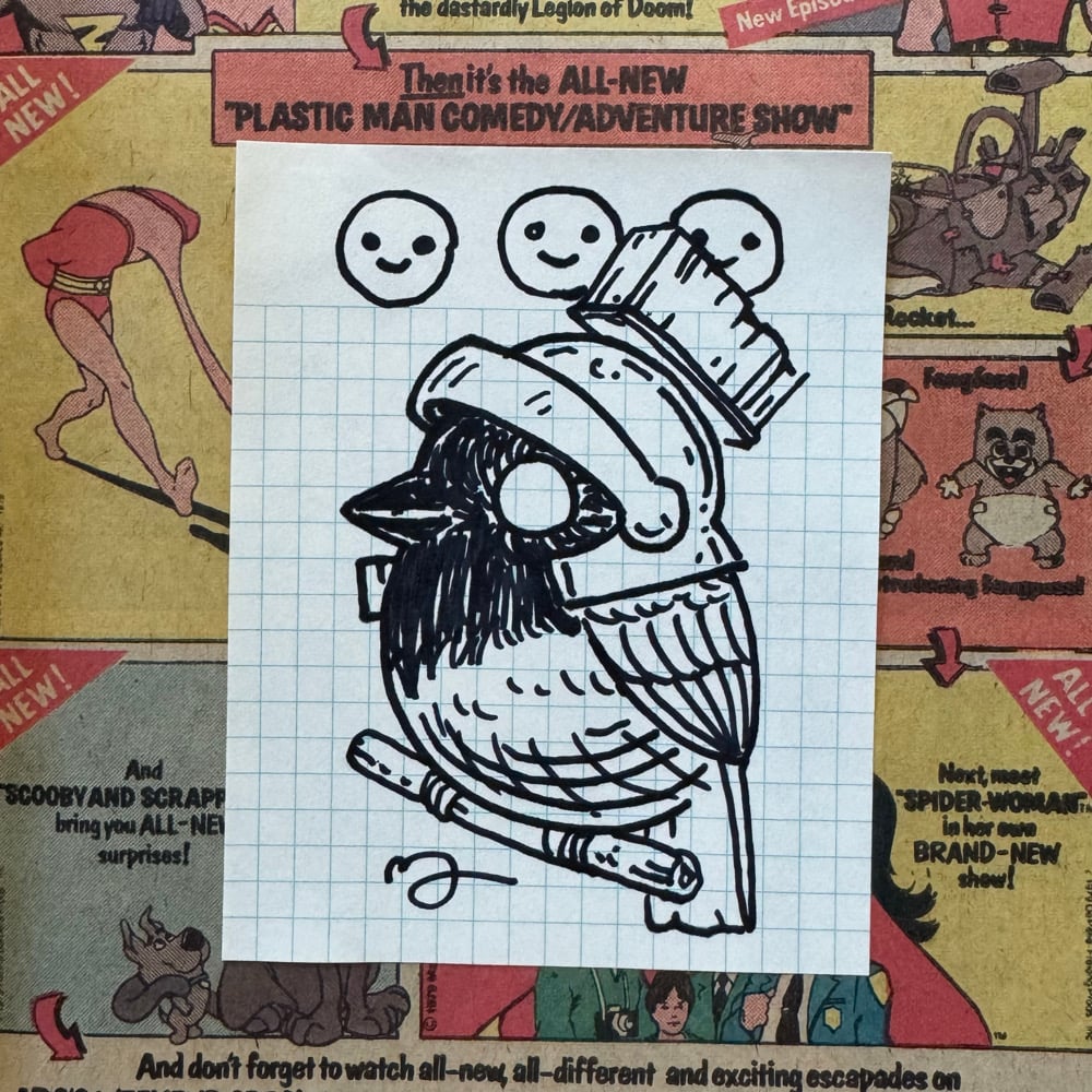 Image of Fat Bird Sharpie Sketch #204