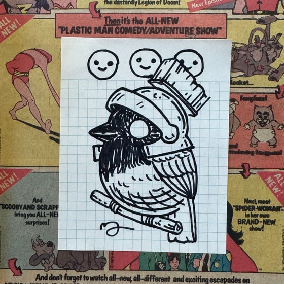 Image of Fat Bird Sharpie Sketch #204