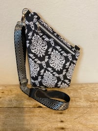 Image 2 of Black & White Damask Traveler Sling