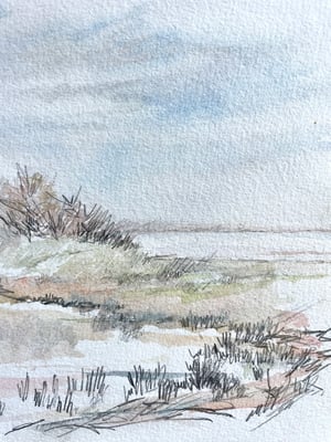 Image of VINTAGE DUTCH WATERCOLOR SET: SHORELINES #5