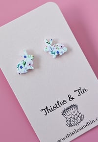 Image 3 of Sitting Wildflower Bunny Studs - 492