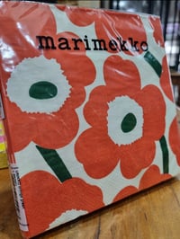 Image 1 of Marimekko Large Serviettes - orange and dark green