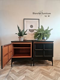 Image 2 of Pair of Nathan Bedside Tables / Cabinets in Black
