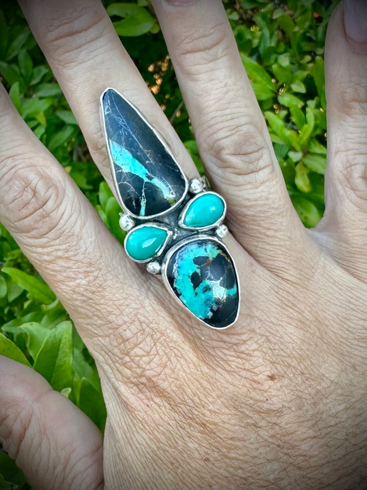 Image of Blackjack Ring - hand stamped cigar band - adjustable