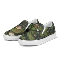 Image 4 of Women’s Flora and Fauna  Goblincore Grunge Snails and Moss Slip-On Canvas Shoes