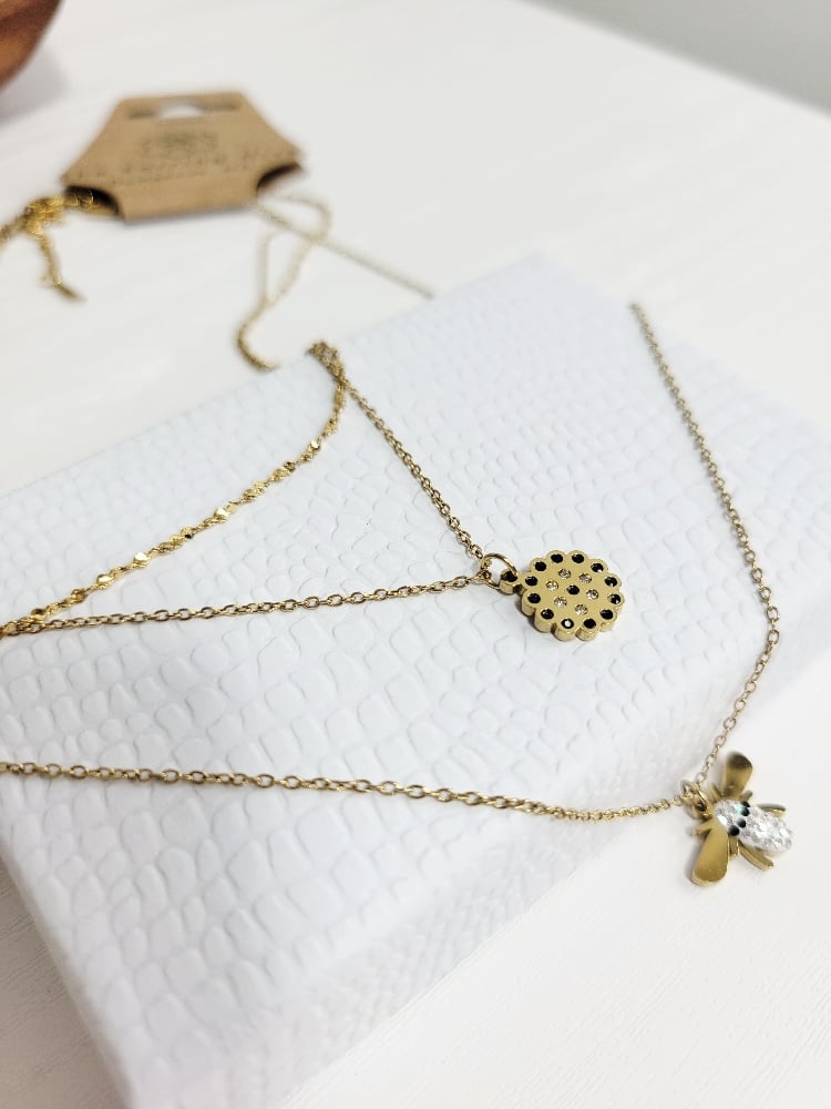 Image of Bee Hive Layered Necklace cklace 