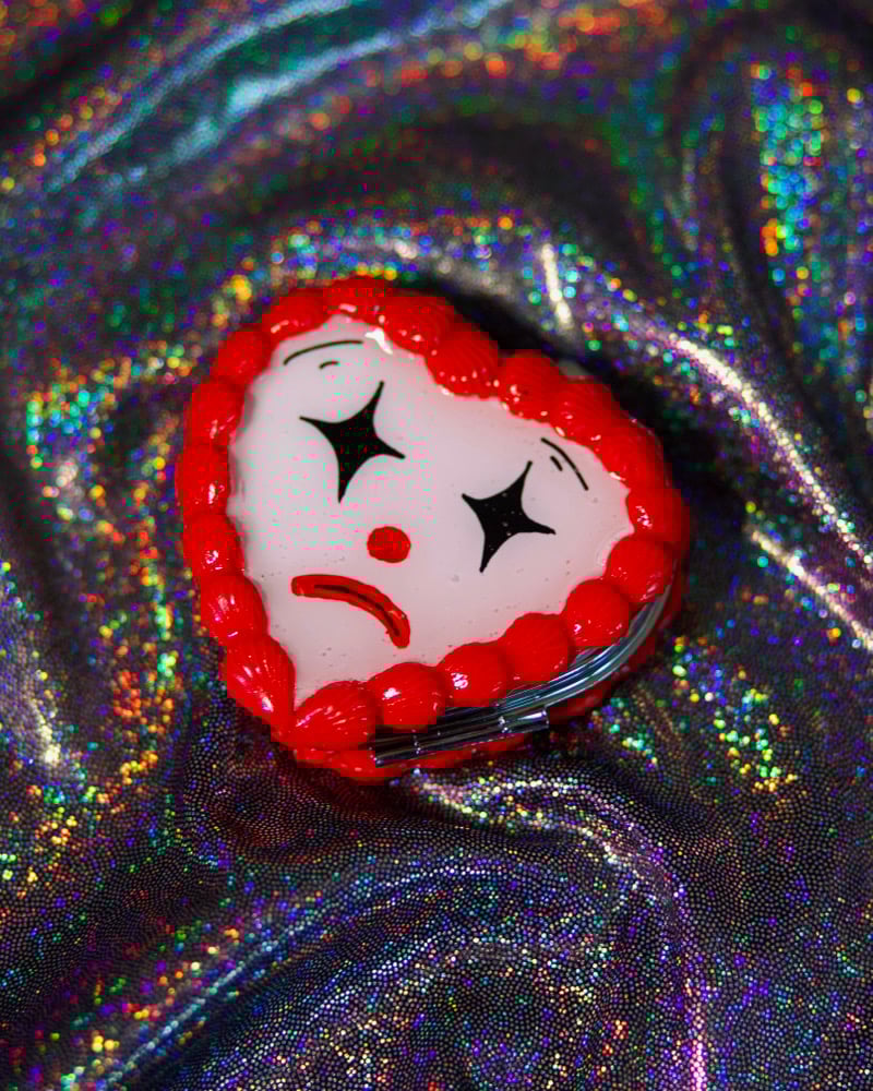 Image of Red Clown Cake Compact Mirror