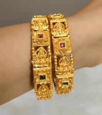 Image 1 of Neha_Goddess Laxmi Temple Bangles Set  of 2