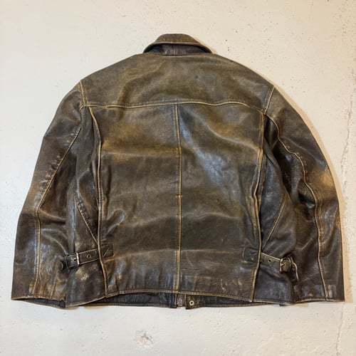 Image of 1990s Cropped Heavyweight Leather Jacket, Size Large