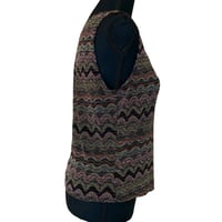 Image 4 of Vintage 90s Metallic Stretch Chevron Tank Top - Size 12M 