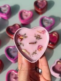 Image 1 of heart shaped tin candles