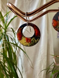 Image 3 of Enamelled earrings red/orange