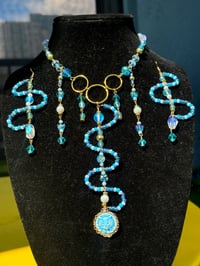 Image 3 of Kitty in the Sky Necklace + Earring Set