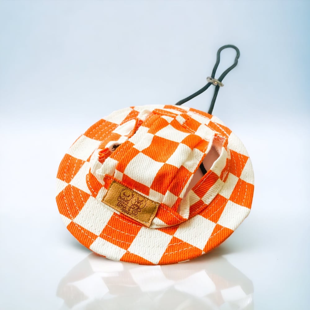 Image of Orange Designer Pet Bucket Hat