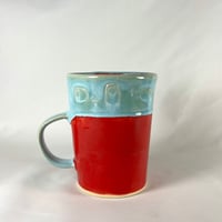 Image 1 of Red & Aqua Retro Mug