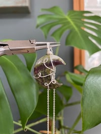 Image 3 of Unakite  Silver  Moon Necklace 